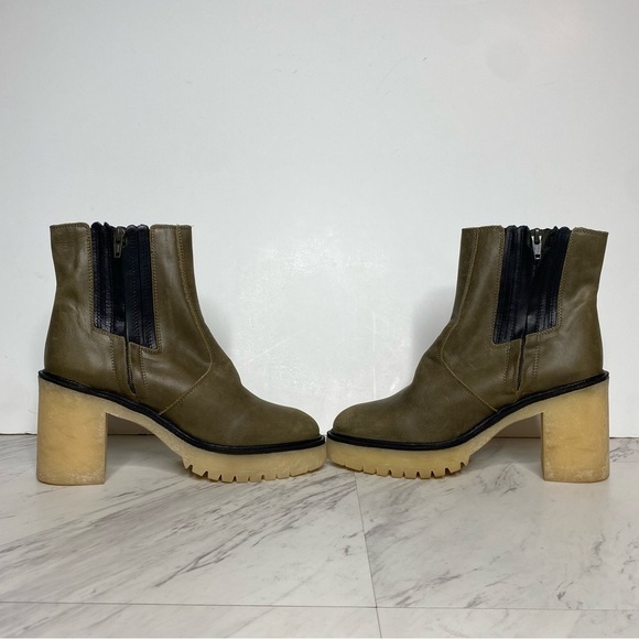 Free People James Deep Khaki Chelsea Heeled Boot 39.5 9.5 - Picture 5 of 14